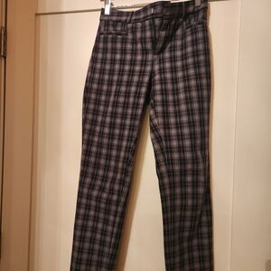 Banana Republic Black and Gray Plaid Women's Pants